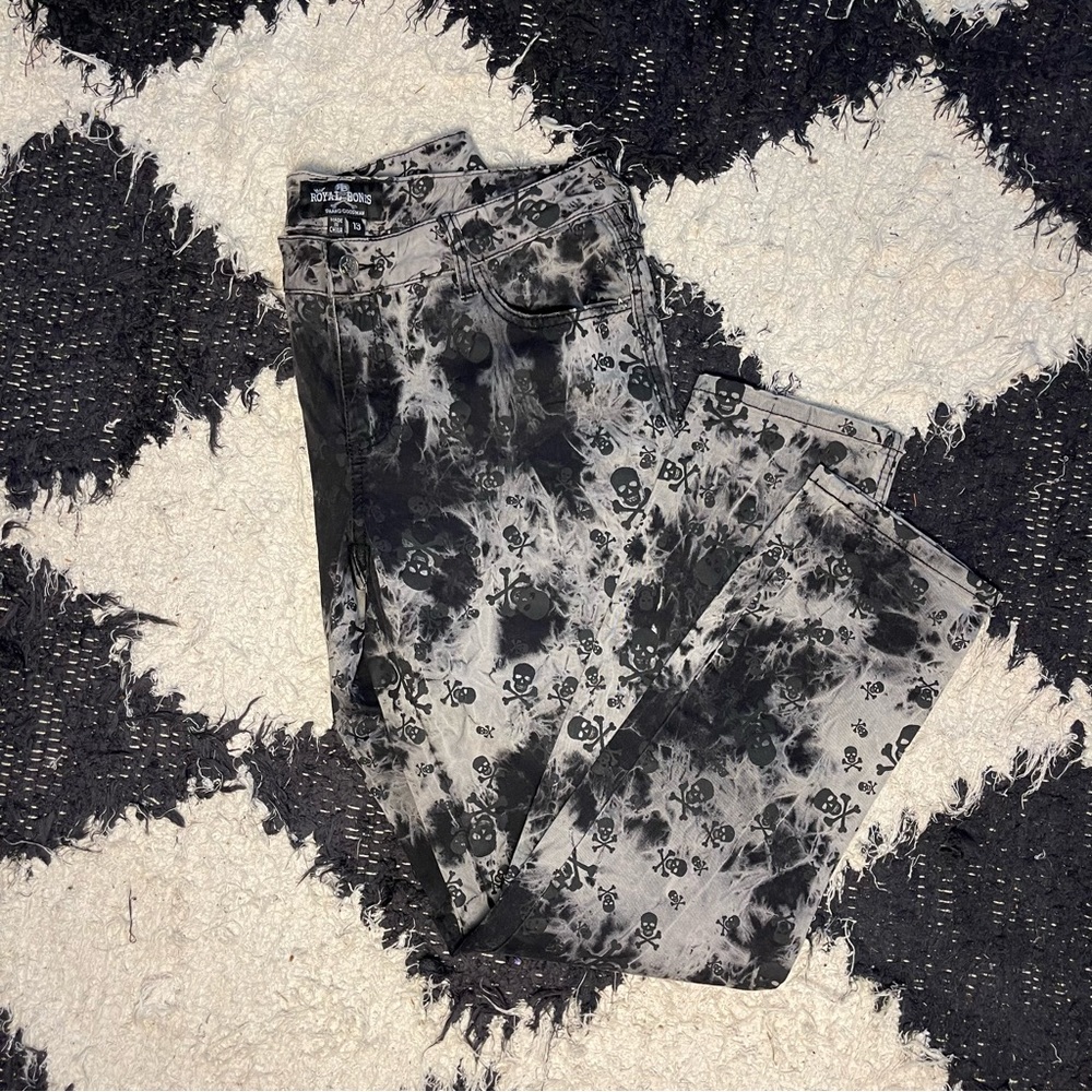 Royal Bones Daang Goodman tie dye skull jeans